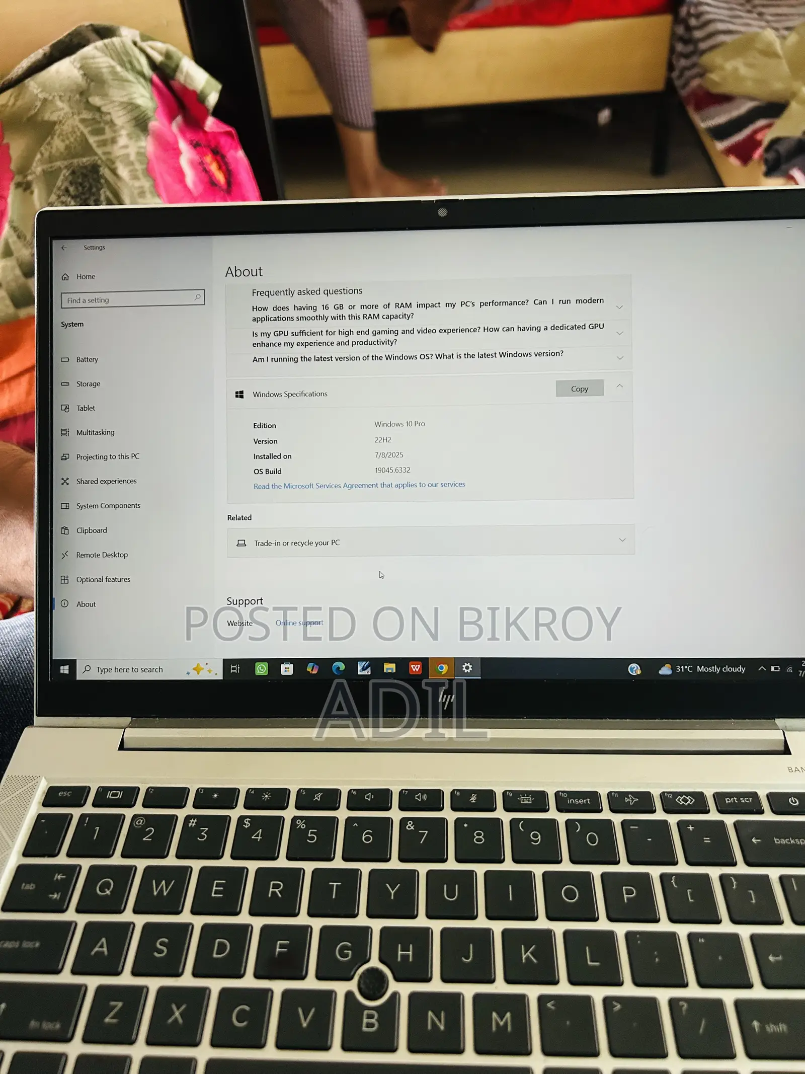 Laptop HP EliteBook 840 G8 16GB Intel Core i5 SSD 512GB