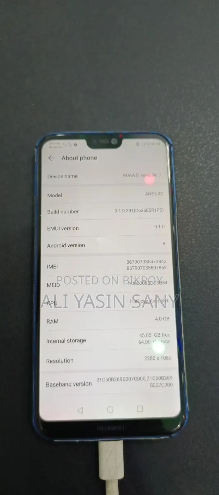 Huawei Nova 3e 64 GB Blue