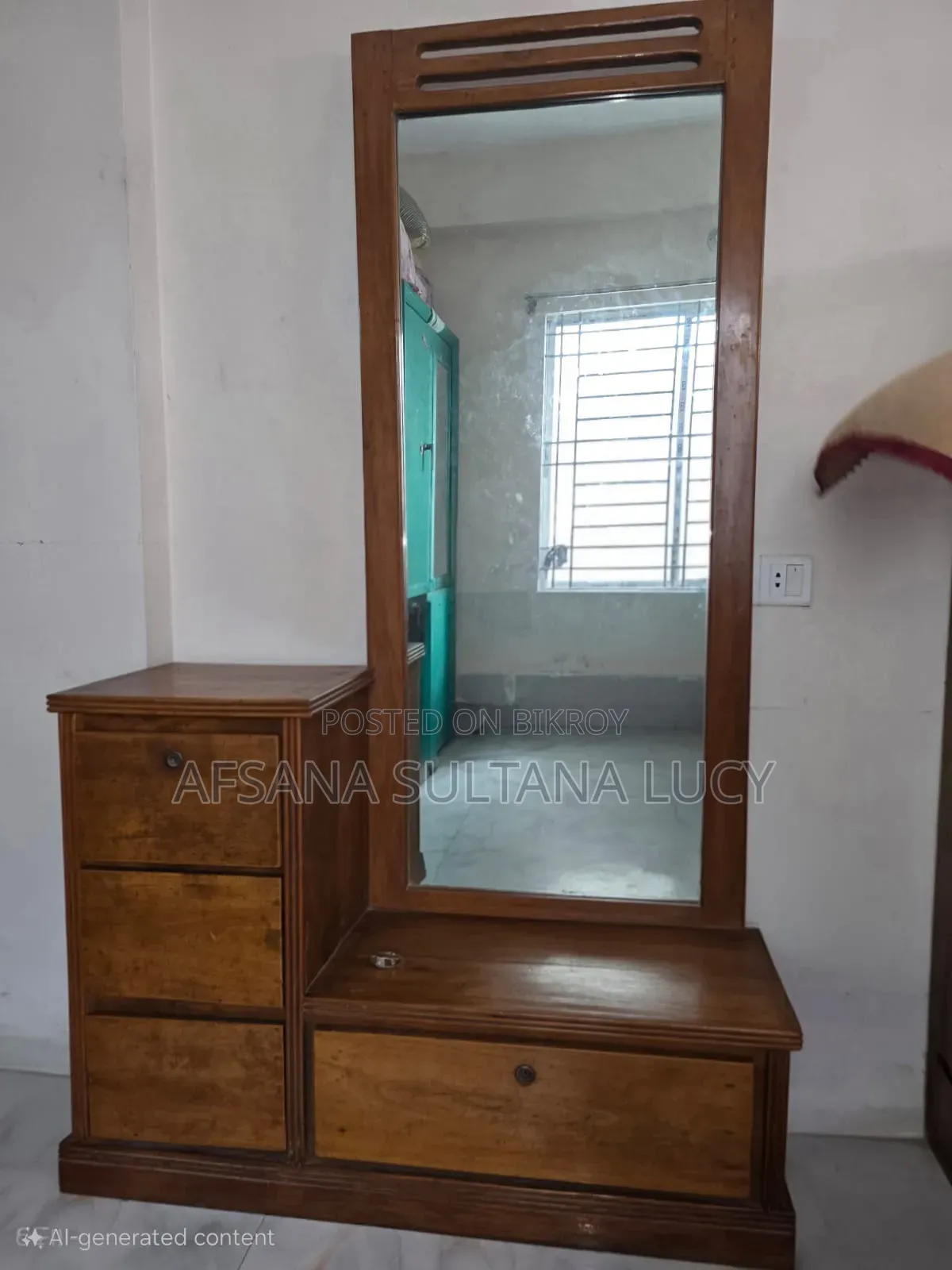 সেগুন কাঠের তৈরি ড্রেসিং টেবিল