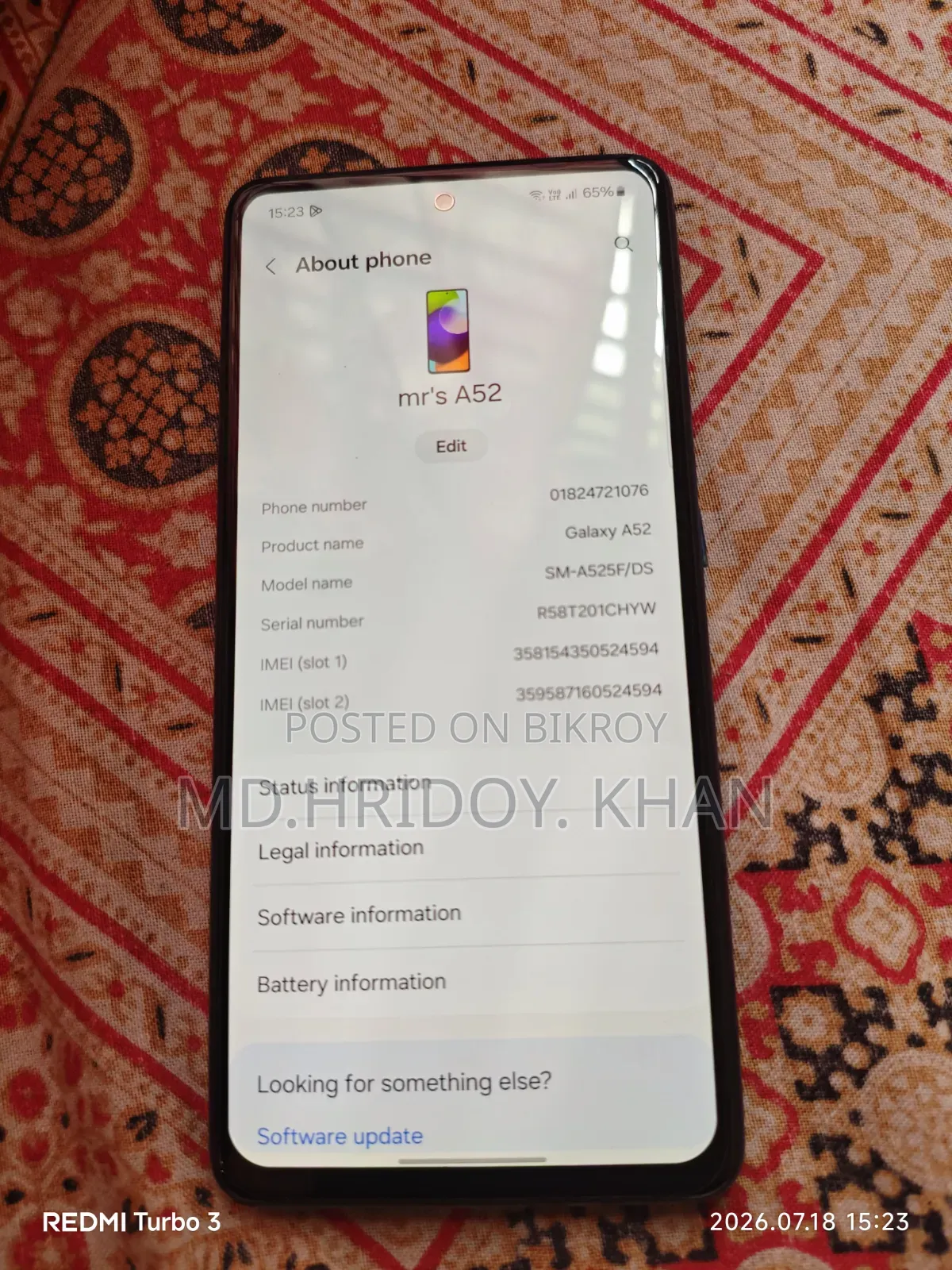 Samsung Galaxy A52 128 GB Blue