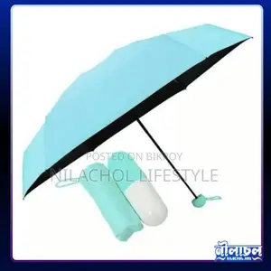 7 Inch Mini Folding Capsule Umbrella Color Cyan