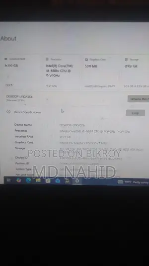 Desktop Computer Gigabyte GB-BXi5H-5200-BN 8GB Intel Core I5 SSD 500GB