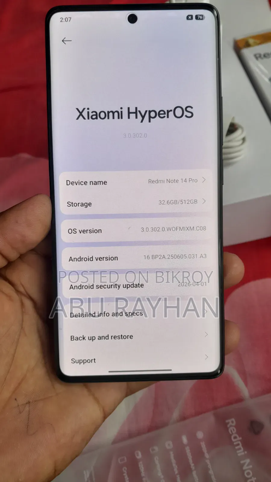শাওমি রেডমি নোট ১৪ প্রো ৫১২ জিবি ব্ল্যাক