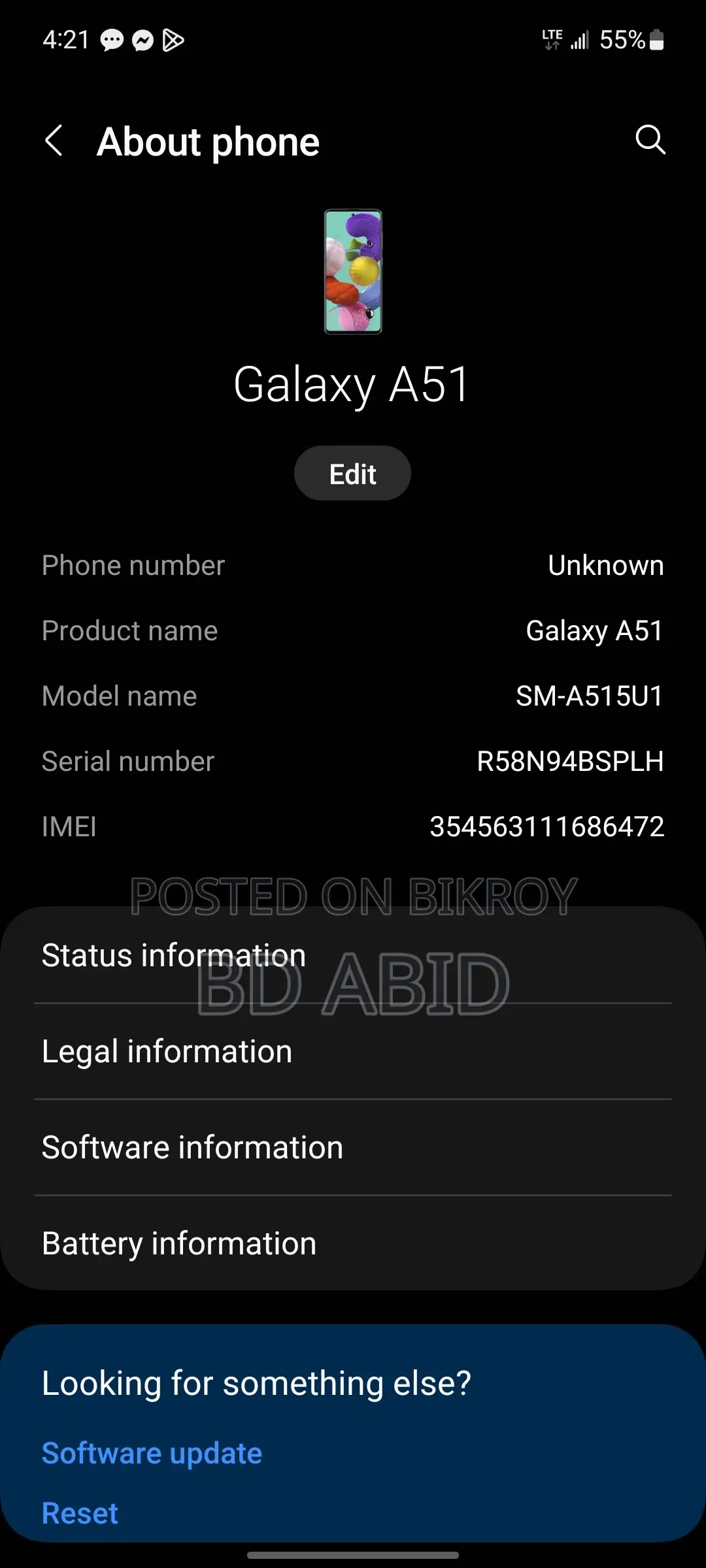 Samsung Galaxy A51 5G 128 GB Gray
