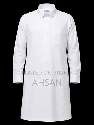 Premium White Saudi Arabian Jubba | Full Sleeve Thobe for Men