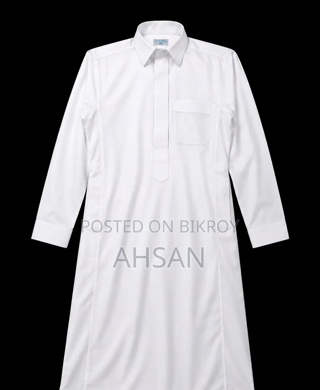 Premium White Saudi Arabian Jubba | Full Sleeve Thobe for Men