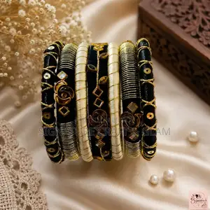 A piece of royalty in silk thread and stone work.