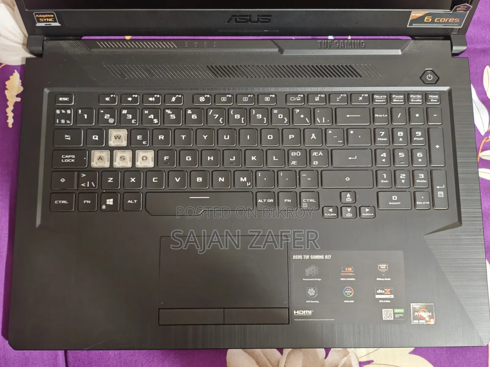 Laptop Asus TUF Gaming A17 16GB AMD Ryzen 5 SSD 512GB