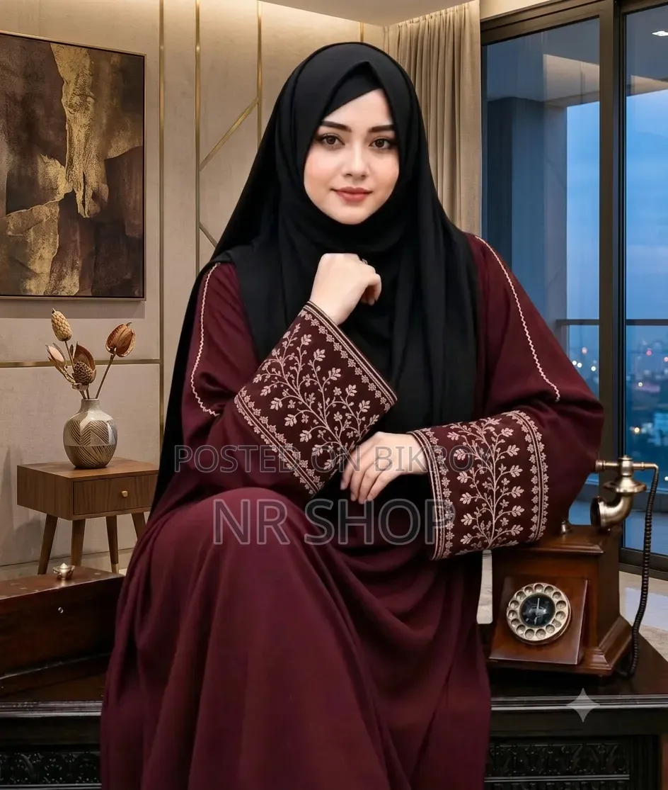 Premium Anjar Embroidery Burqa Set