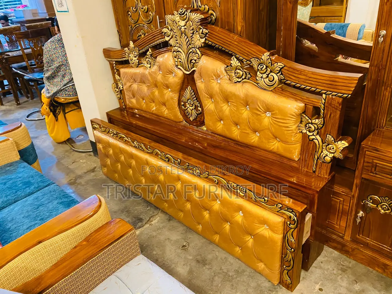 Chittagong Teak Wooden Bed BL140F
