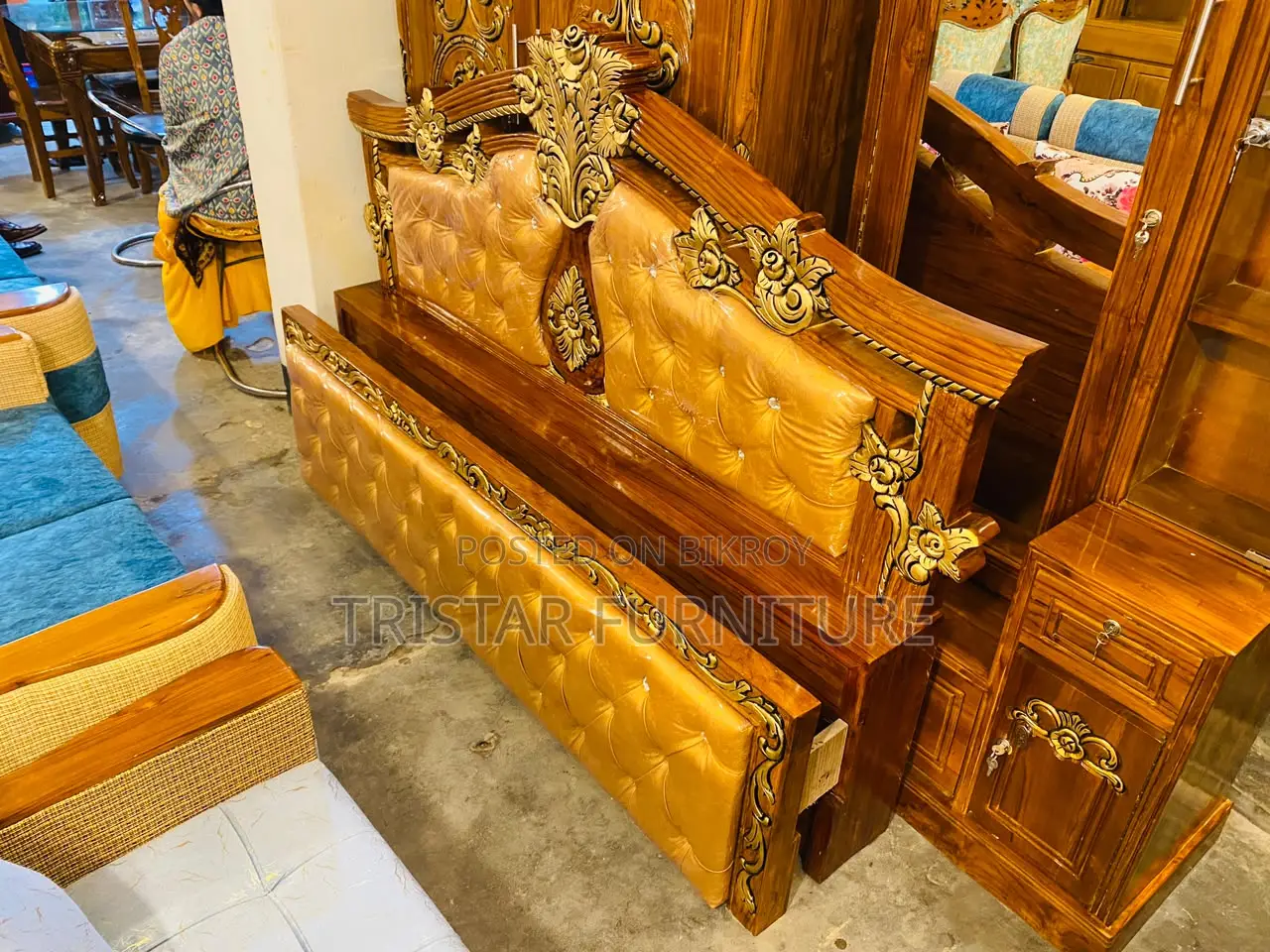 Chittagong Teak Wooden Bed BL140F
