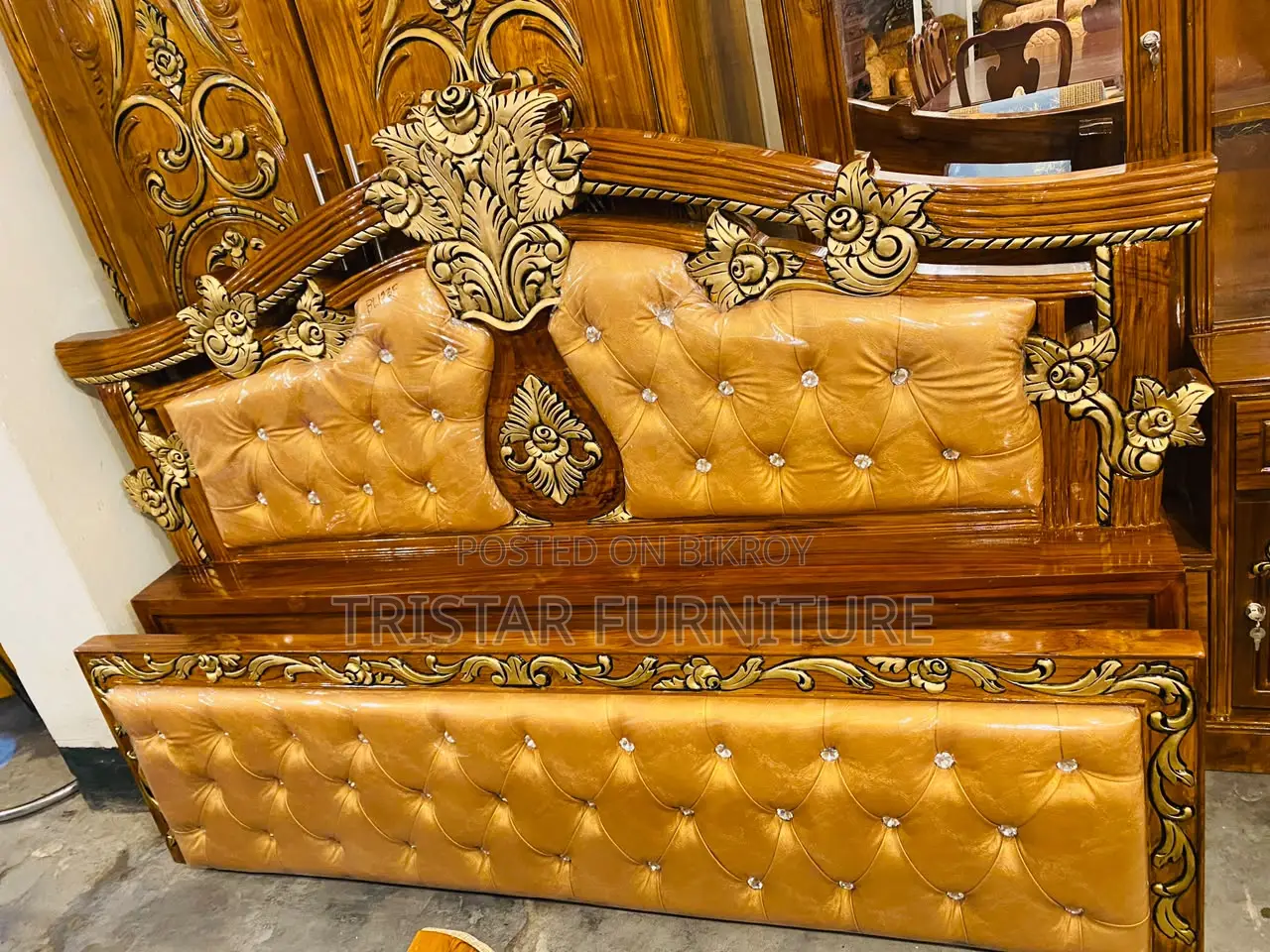 Chittagong Teak Wooden Bed BL140F