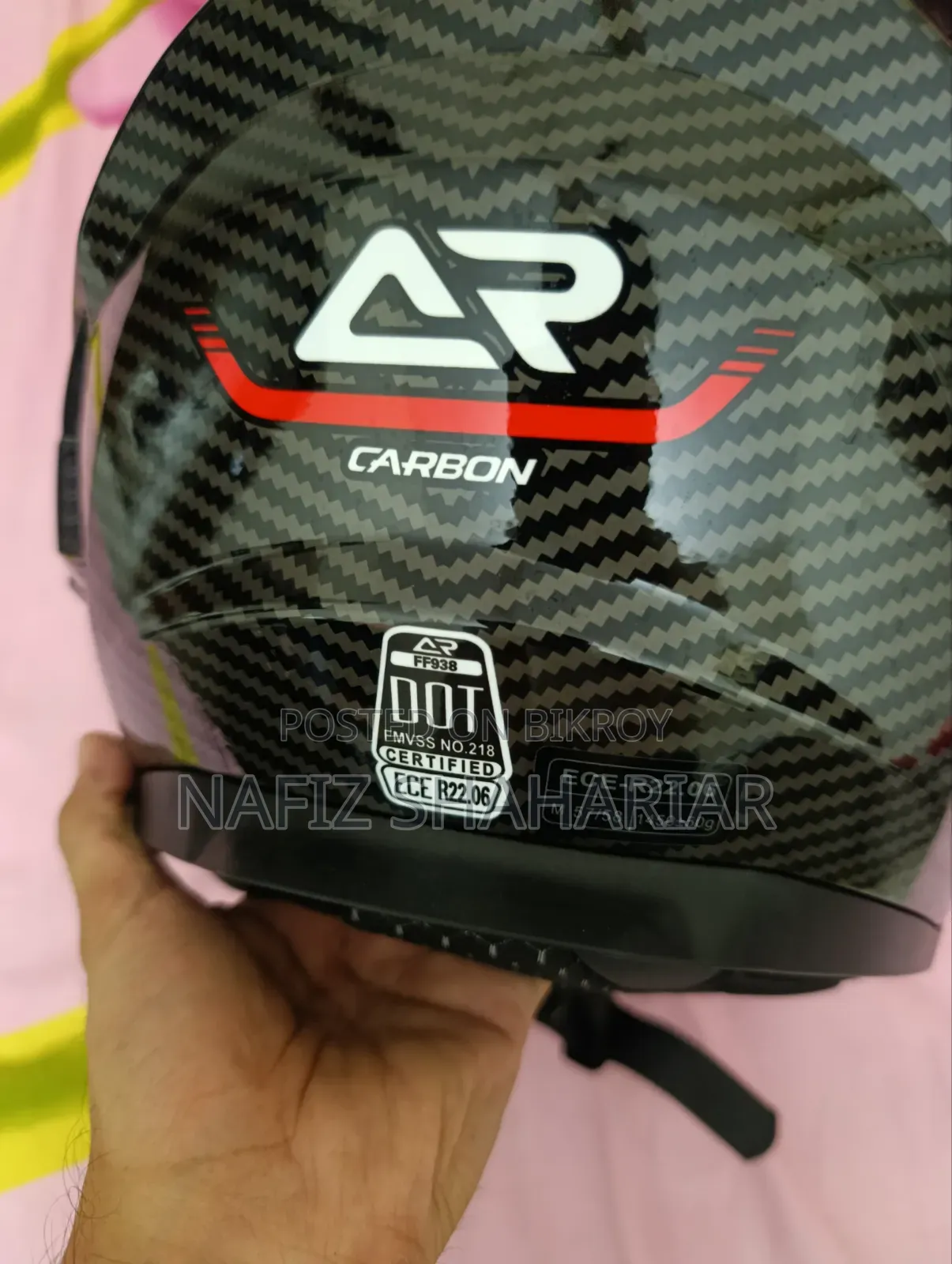 AR 938 Black Red Carbon Helmet