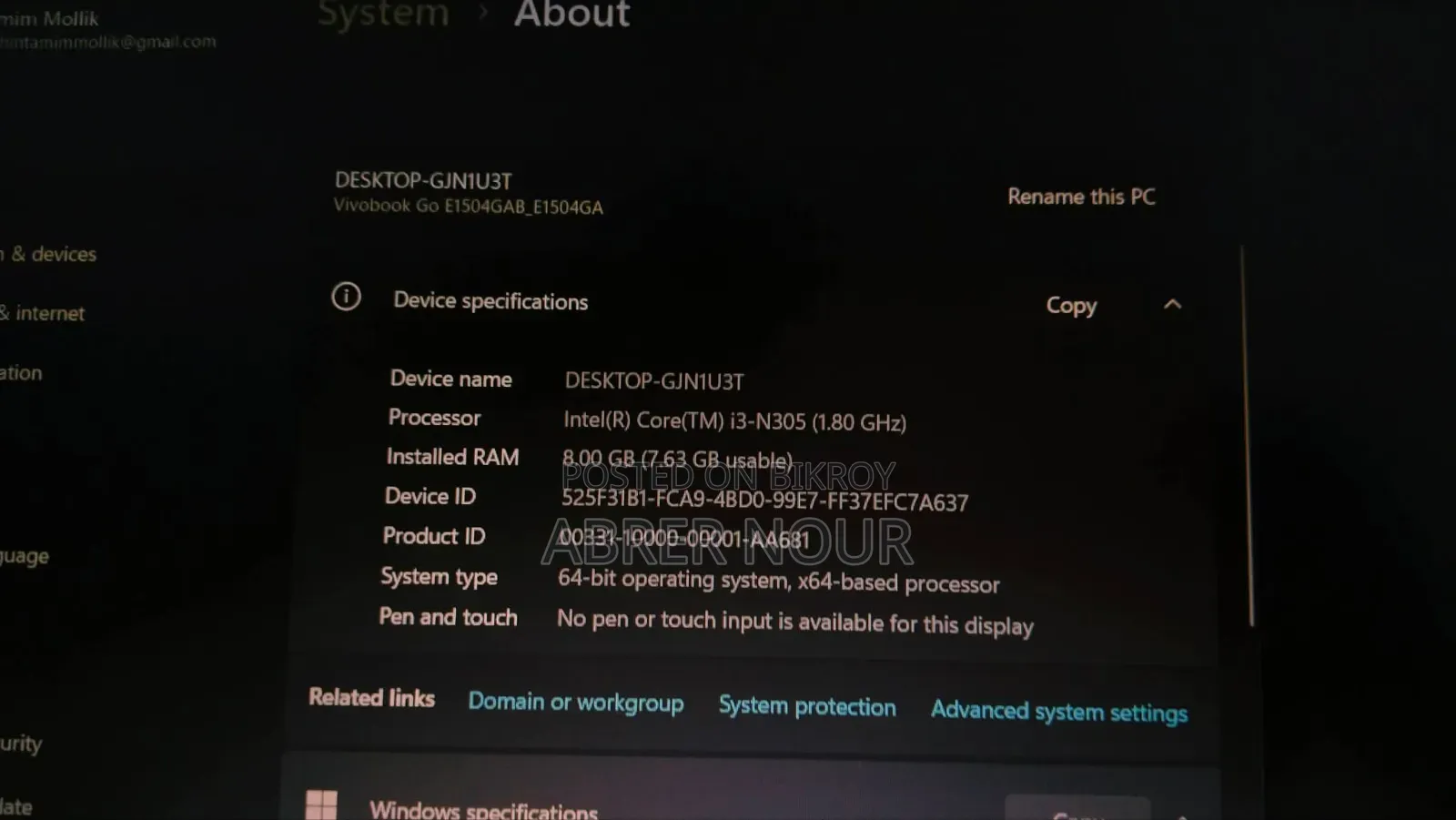 Laptop ASUS VivoBook X540SA 8GB Intel Core I3 SSD 500GB