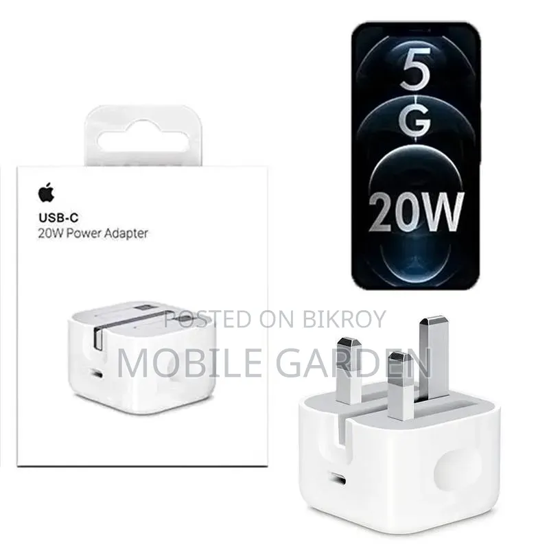 অরিজিনাল Apple 20W USB-C Fast Charger (UK 3-Pin)