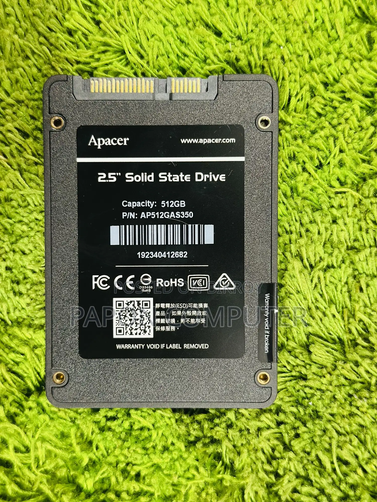 Apacer 512GB SATA SSD 100% Health