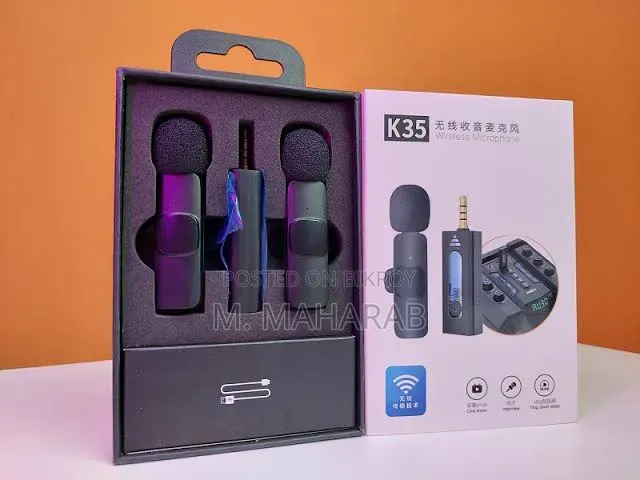 Dual Wireless Microphone for 3.5mm (1:2 Microphone)
