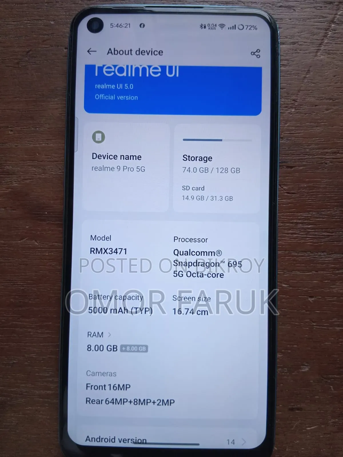 Realme 9 Pro+ 128 GB Blue