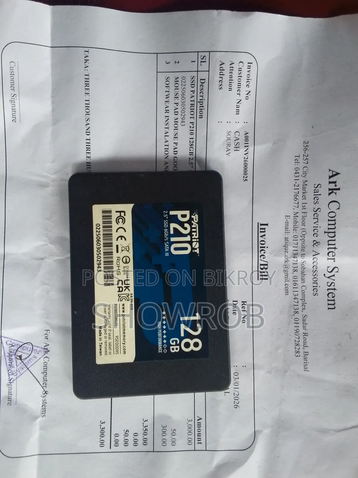 SSD 128 GB Patriot P210 2.5-inch SSD 6Gb/s SATA