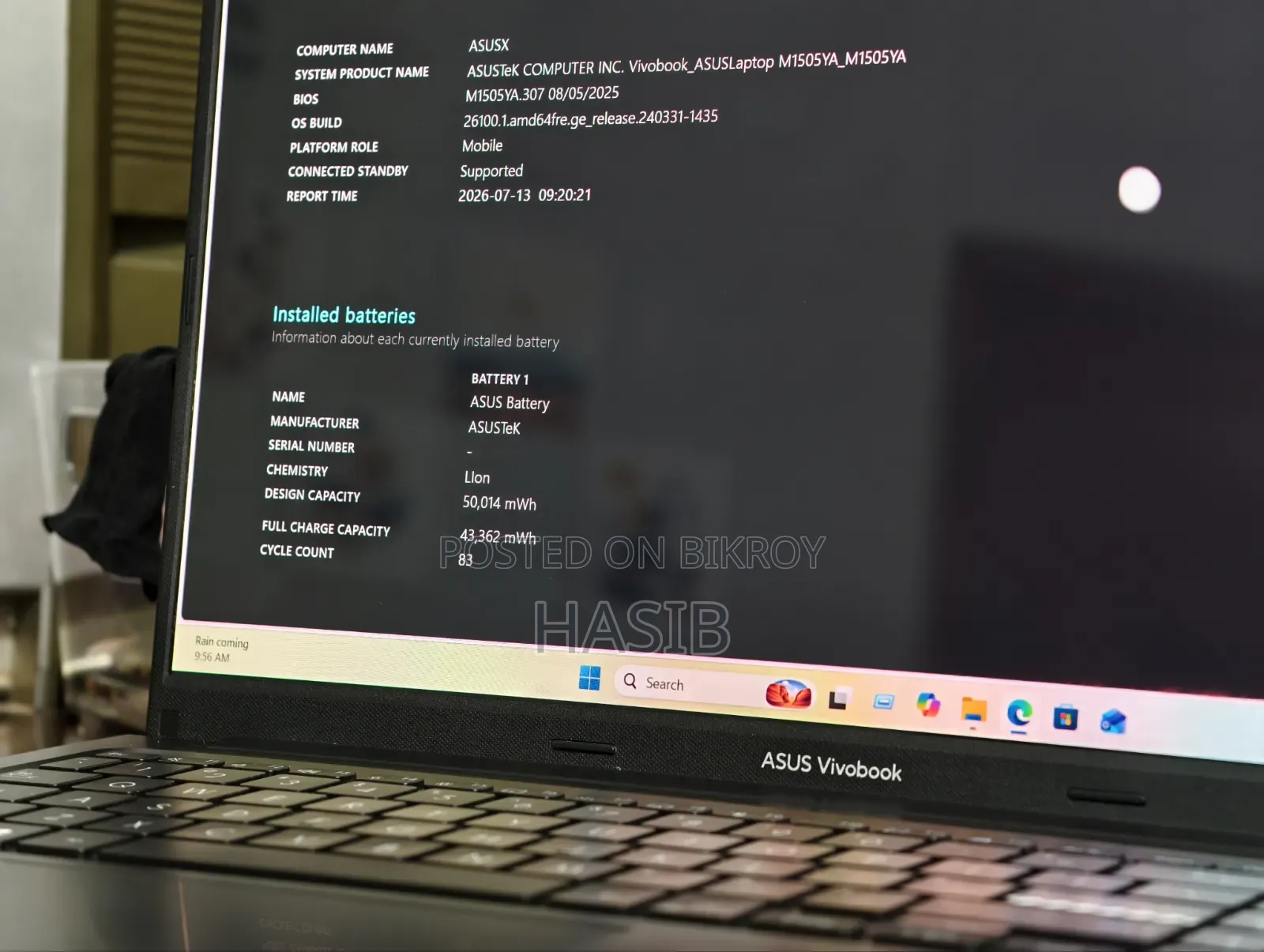 Laptop ASUS Vivobook 15 16GB AMD Ryzen SSD 512GB