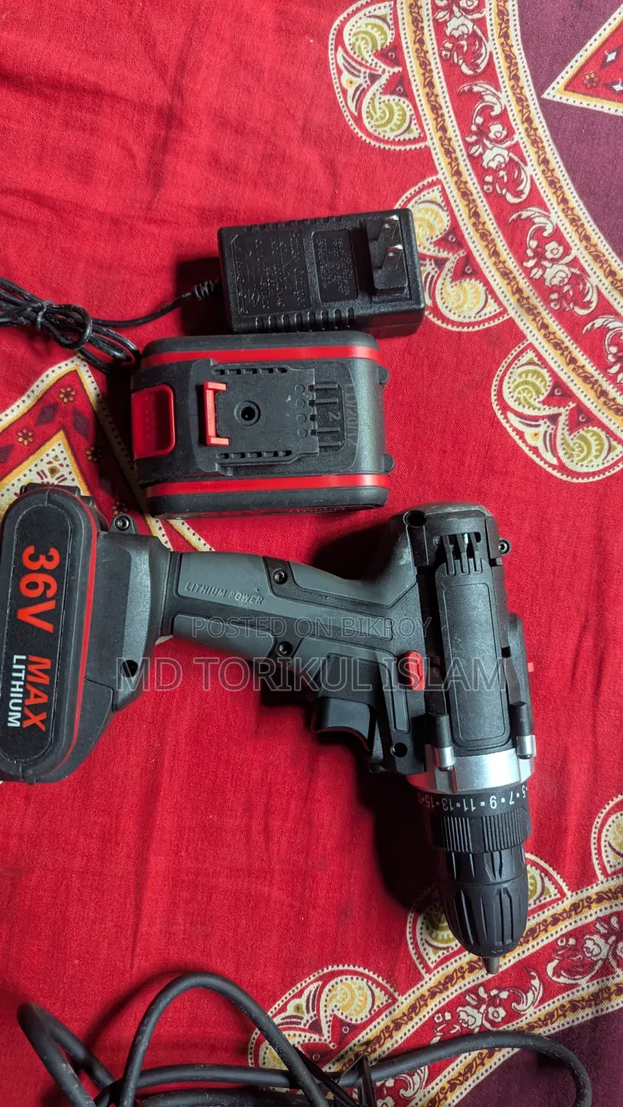 36V Cordless Lithium Drill Machine | 2 Battery + Charger | Excellent Condition