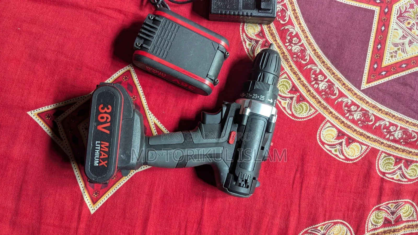 36V Cordless Lithium Drill Machine | 2 Battery + Charger | Excellent Condition