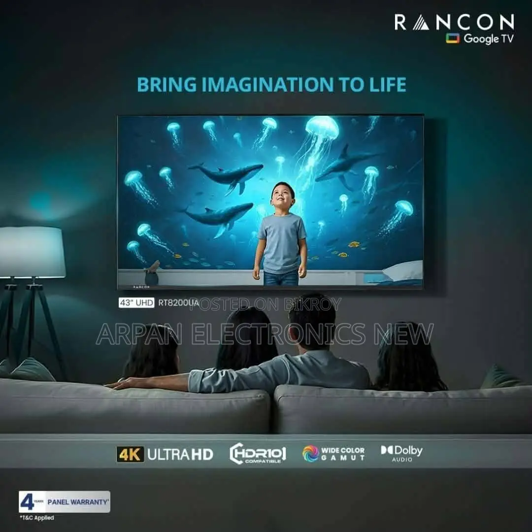 RANCON 43 INCH UHD-RT8200UA43 Android 14 Remote Voice Control
