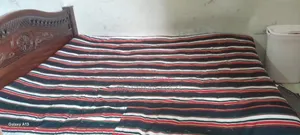 6/7 feet bed for sale with mattress and cushion