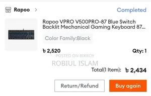 Mechanical Gaming Keyboard (Rapoo V500PRO)