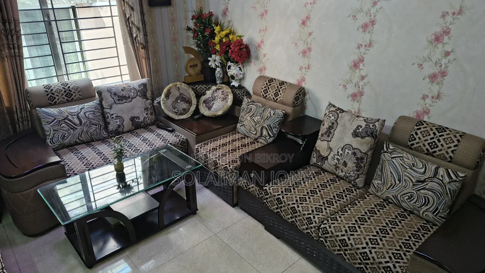 L Shape Canadian Wood Sofa Set.