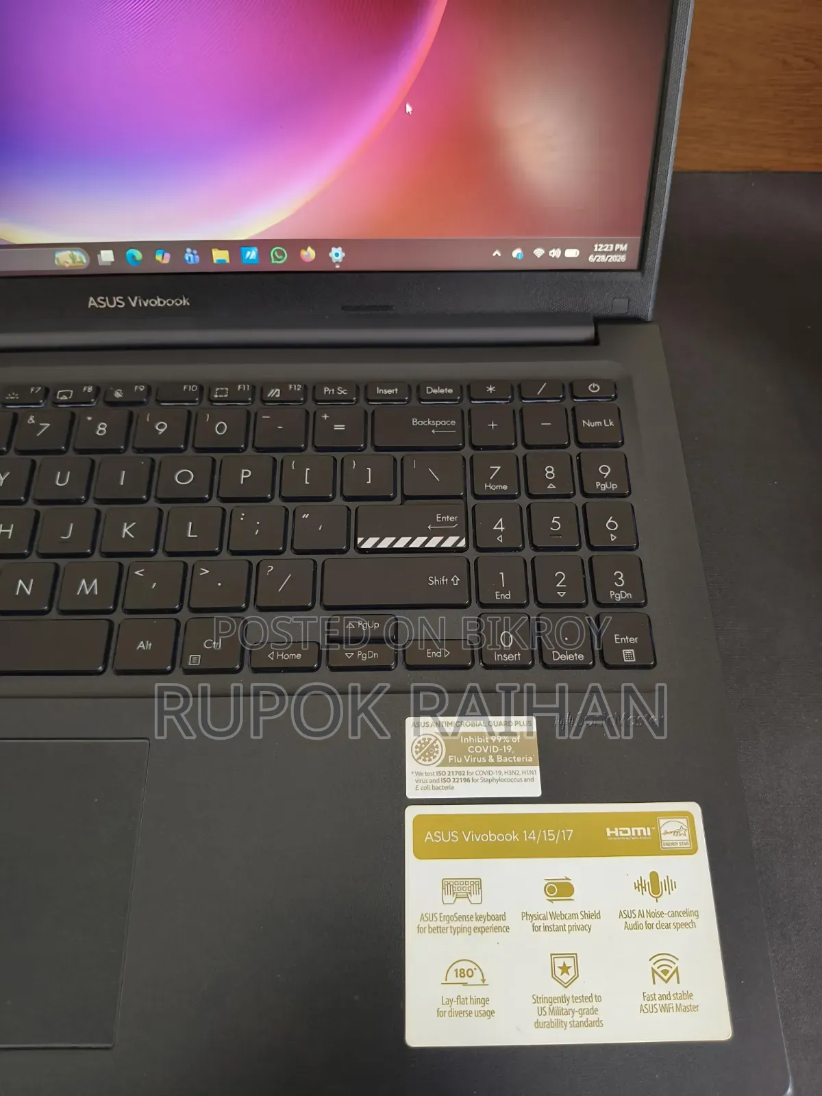 Laptop ASUS Vivobook 15 8GB Intel Core I3 SSD 512GB