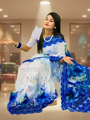 চান্দেরী সিল্ক ডিজিটাল প্রিন্ট শাড়ি