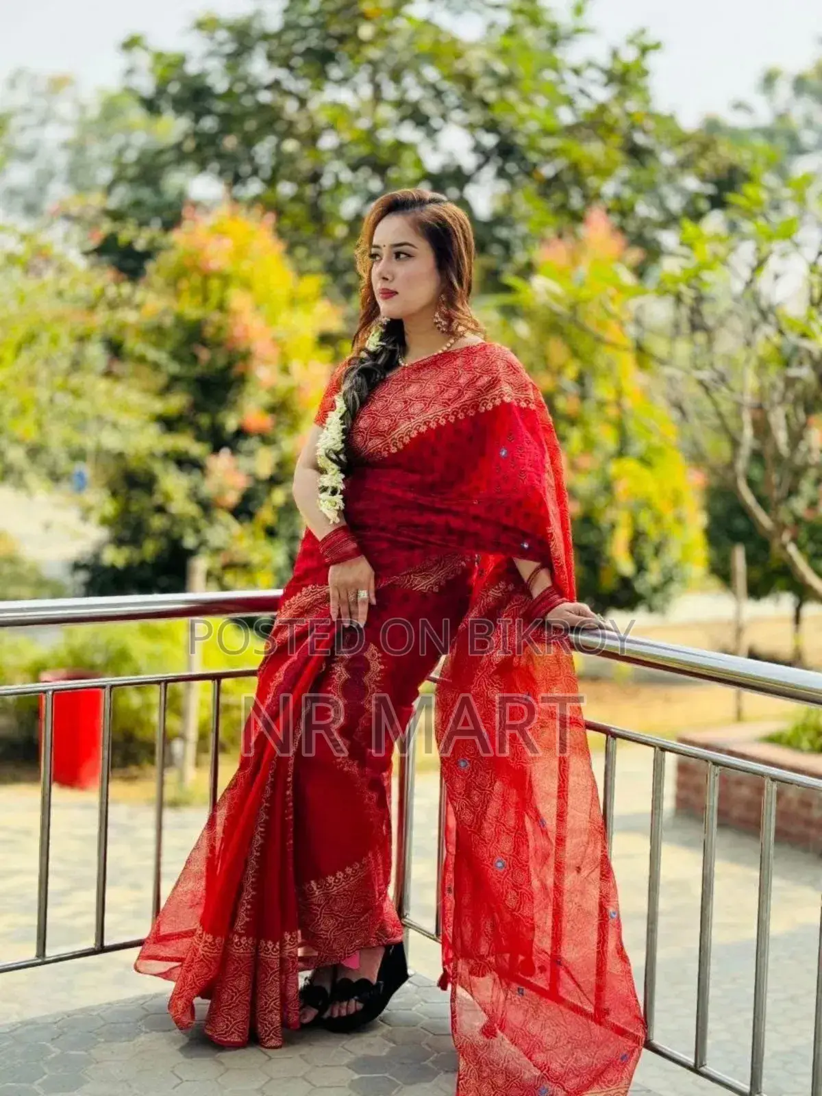 Premium Block Print Semi-Muslin Saree