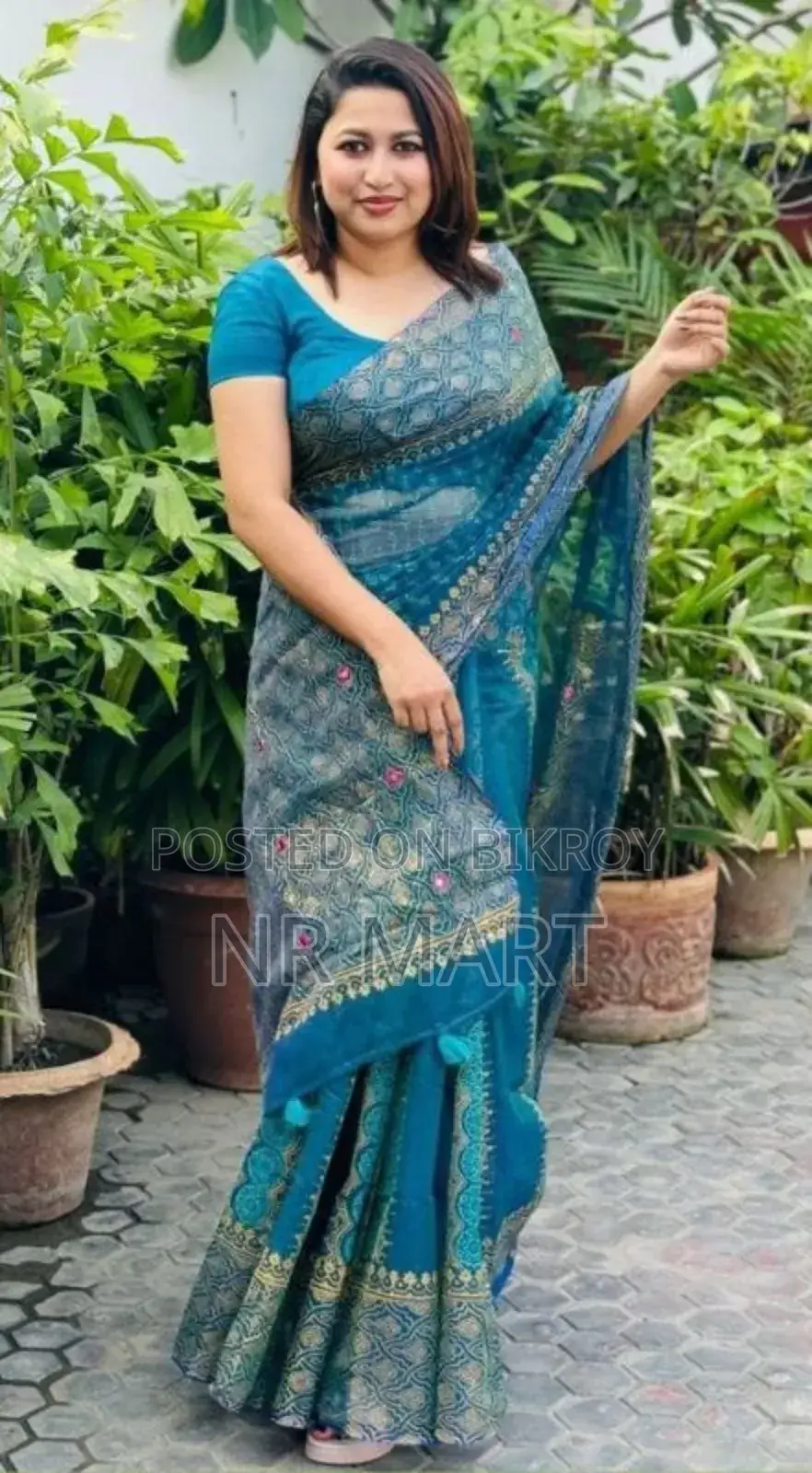 Premium Block Print Semi-Muslin Saree