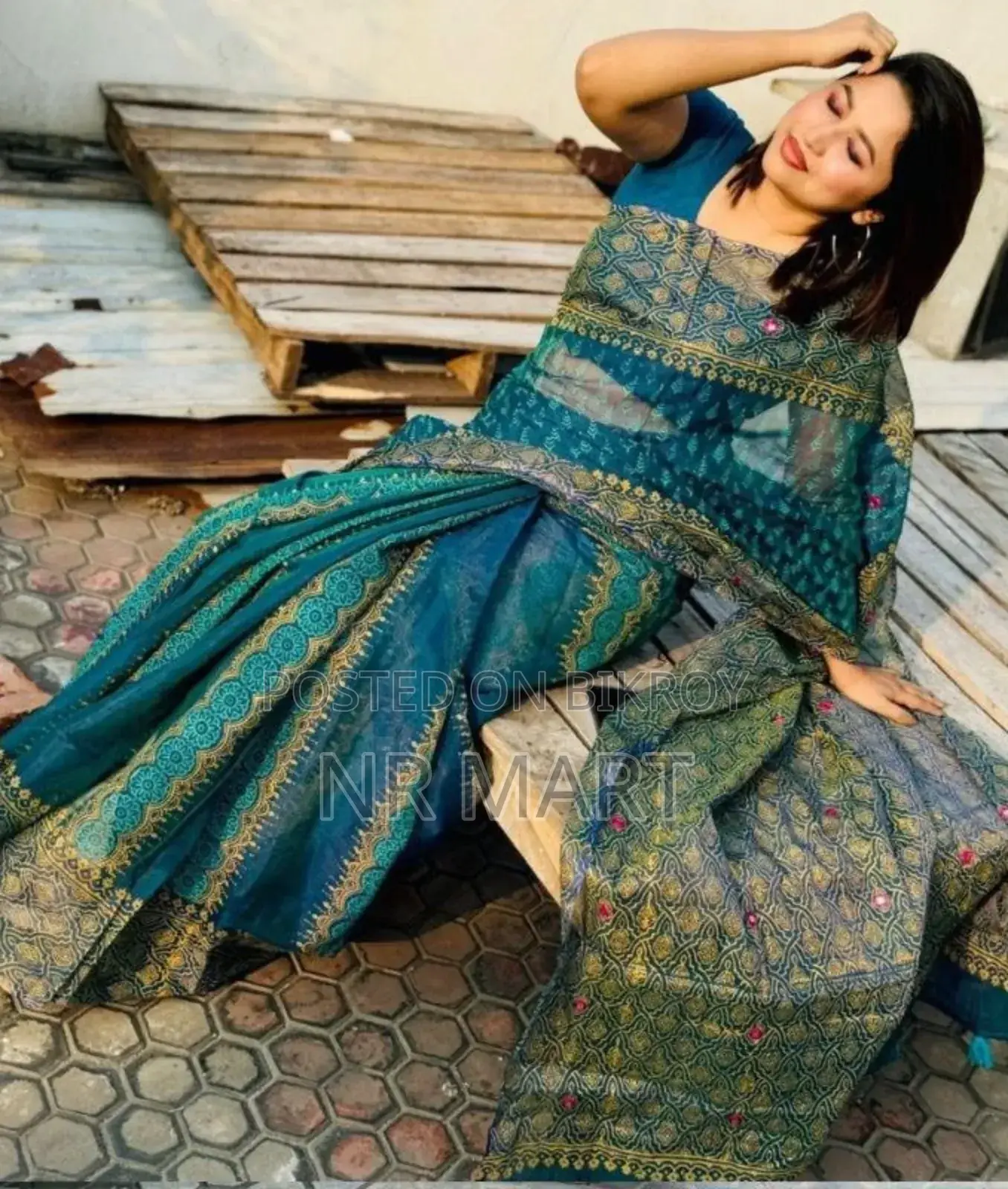 Premium Block Print Semi-Muslin Saree