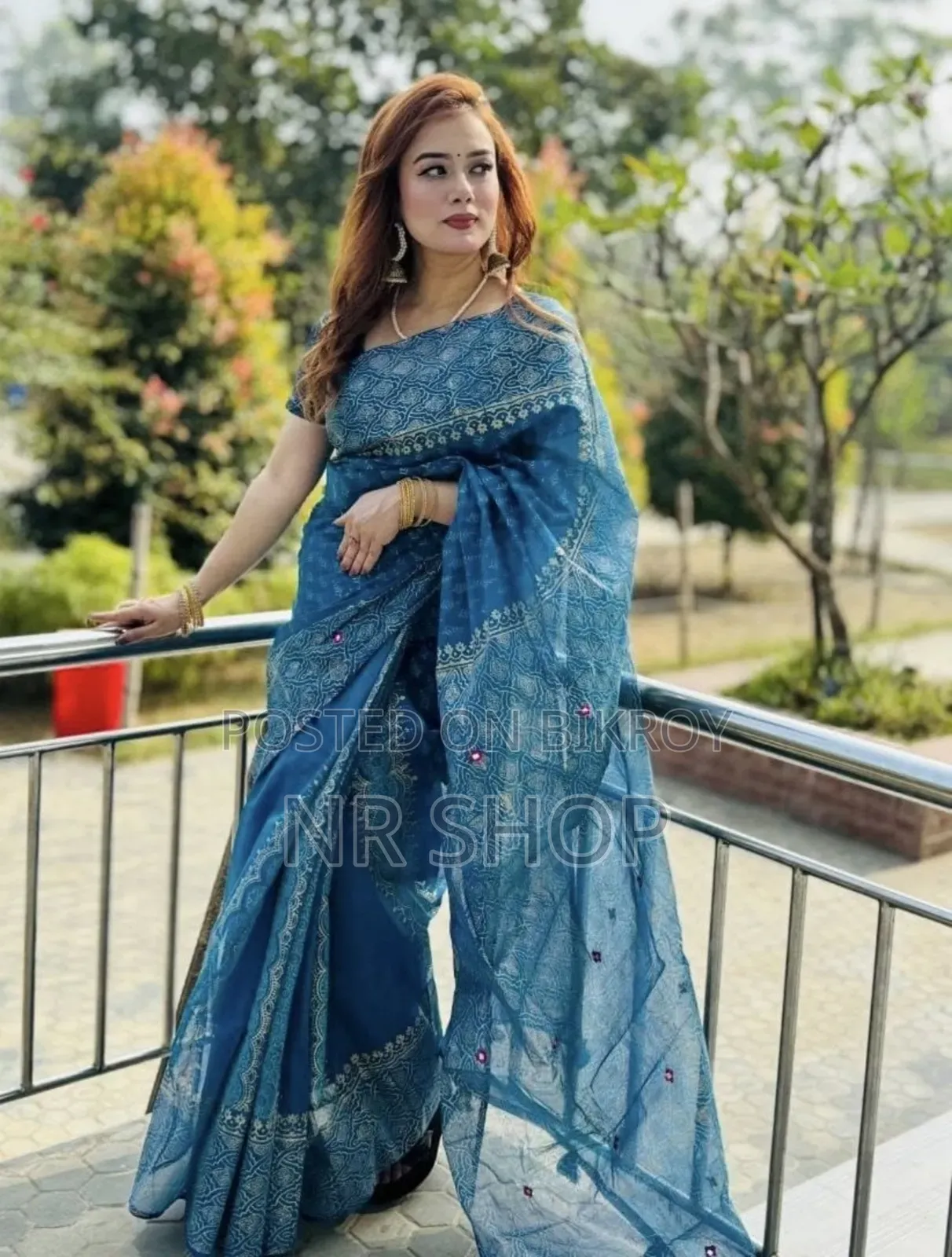 Premium Block Print Semi-Muslin Saree