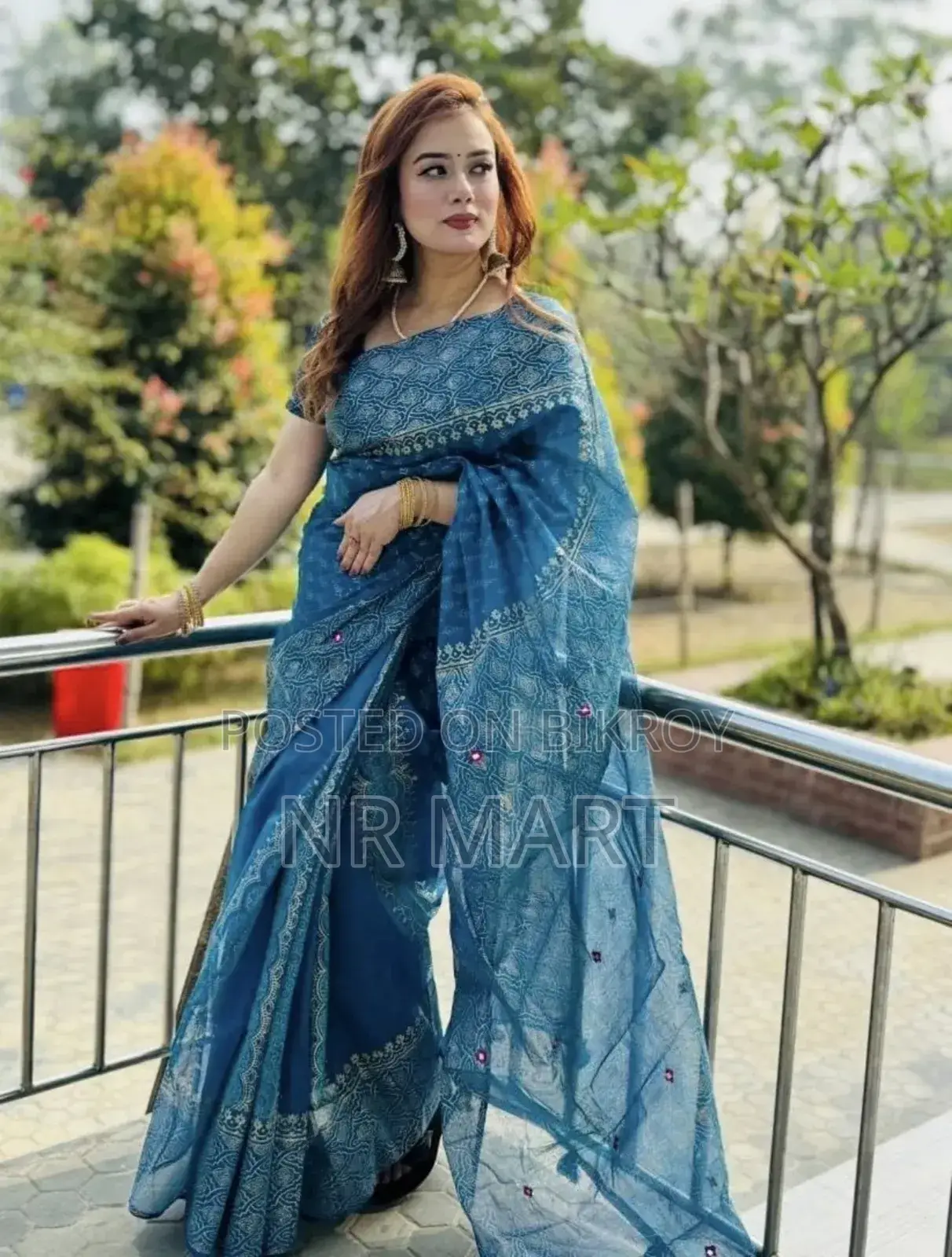Premium Block Print Semi-Muslin Saree