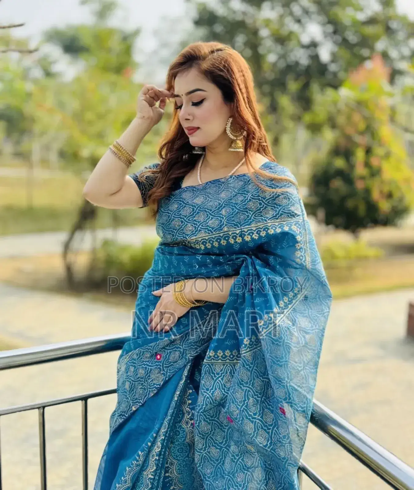 Premium Block Print Semi-Muslin Saree