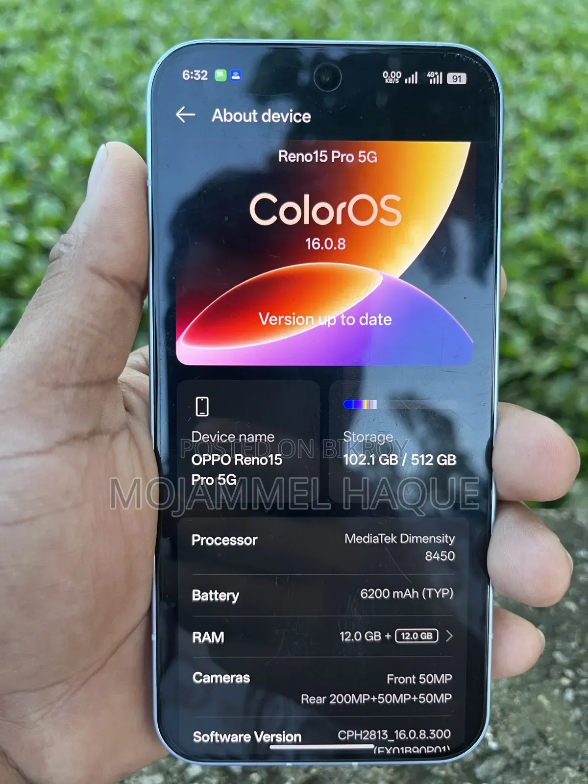 Oppo Reno15 Pro 5G ৫১২ জিবি নীল