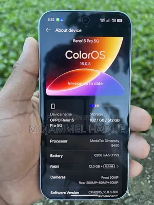 Oppo Reno15 Pro 5G ৫১২ জিবি নীল