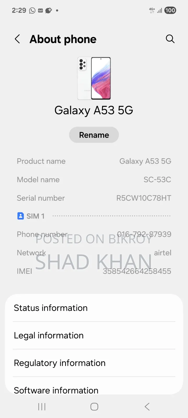 Samsung Galaxy A53 5G 128 GB White