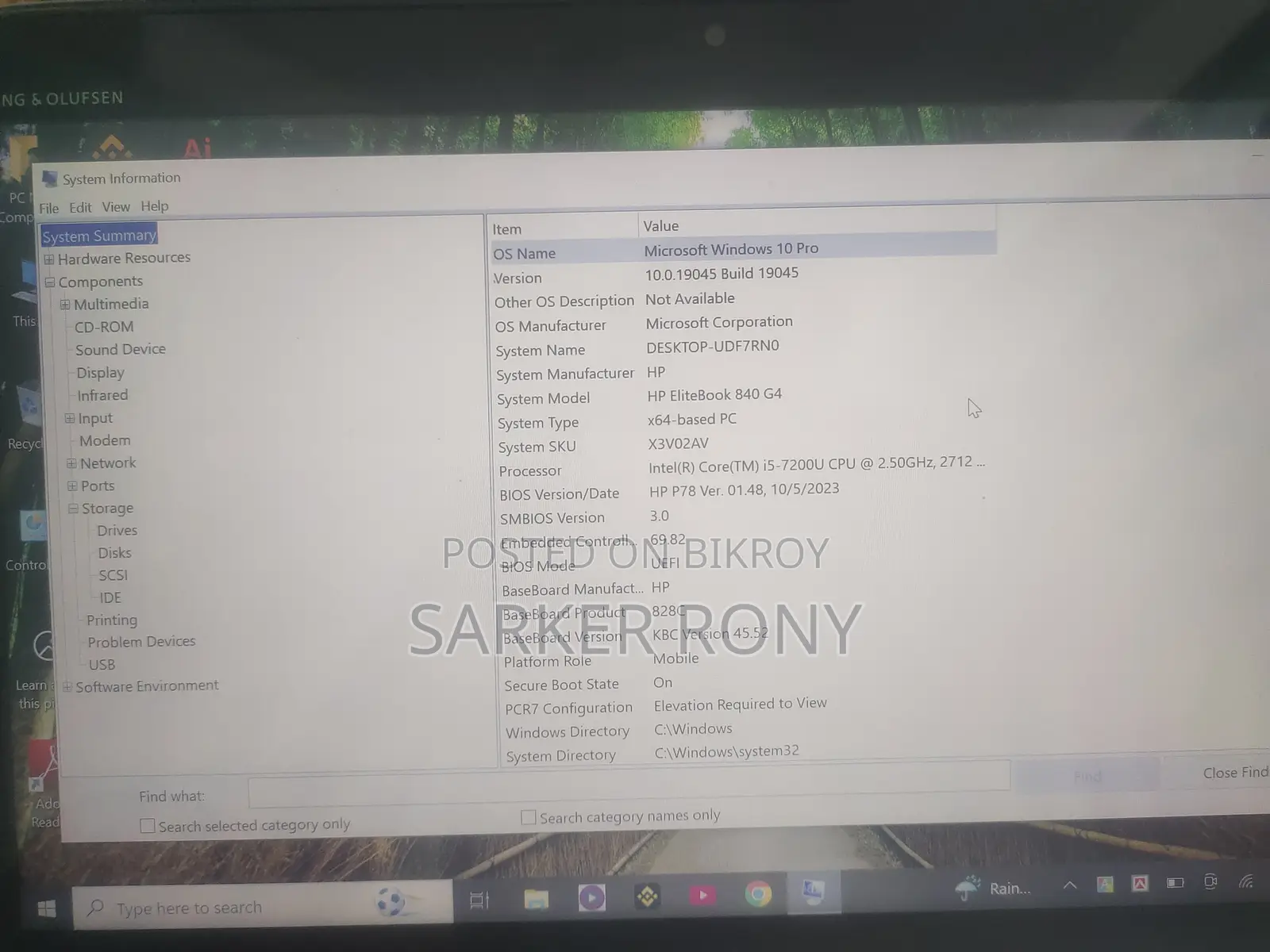 Laptop HP EliteBook 840 G4 8GB Intel Core I5 SSD 256GB