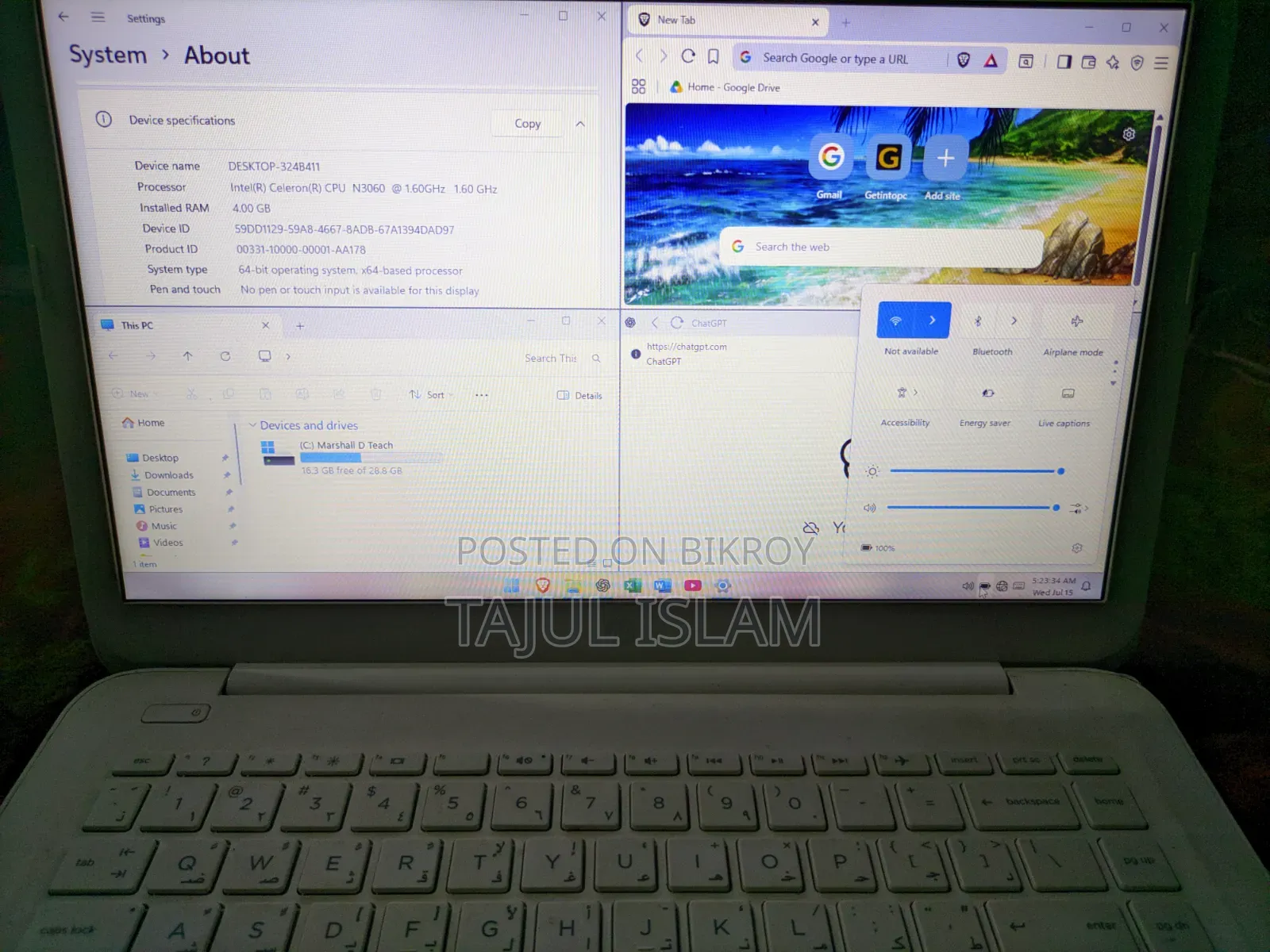 Laptop HP Stream 14 4GB Intel Celeron eMMC 32GB