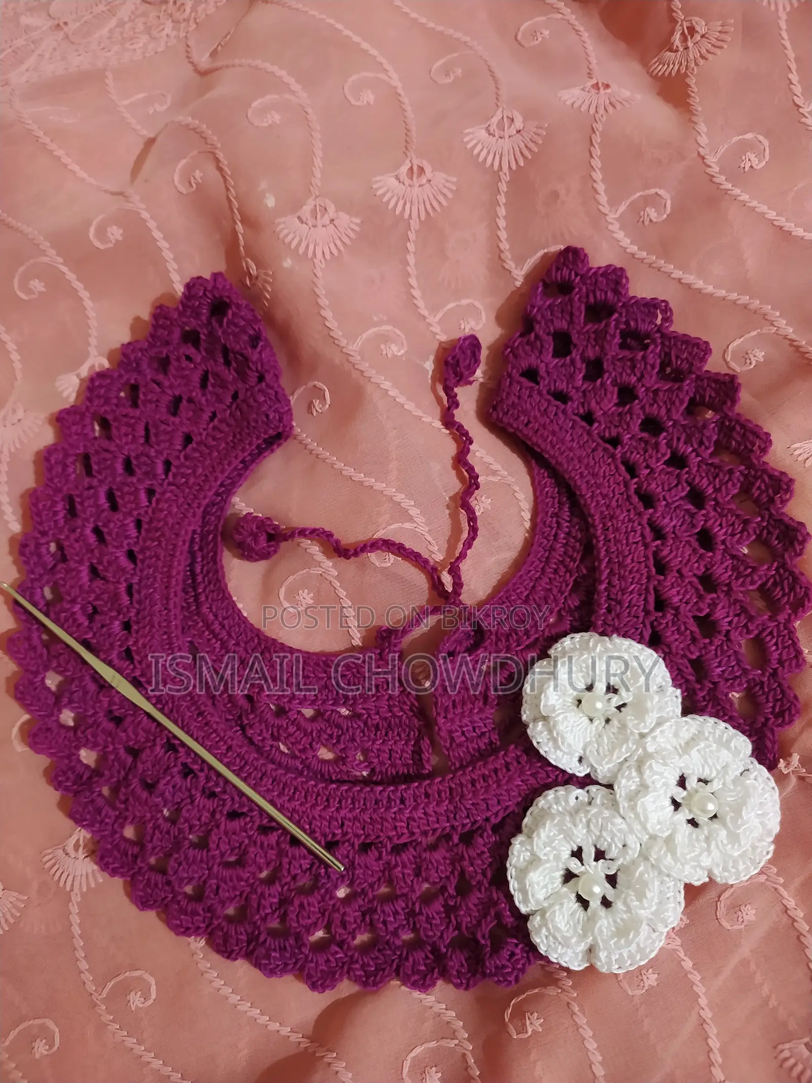 Handmade crochet neck collar