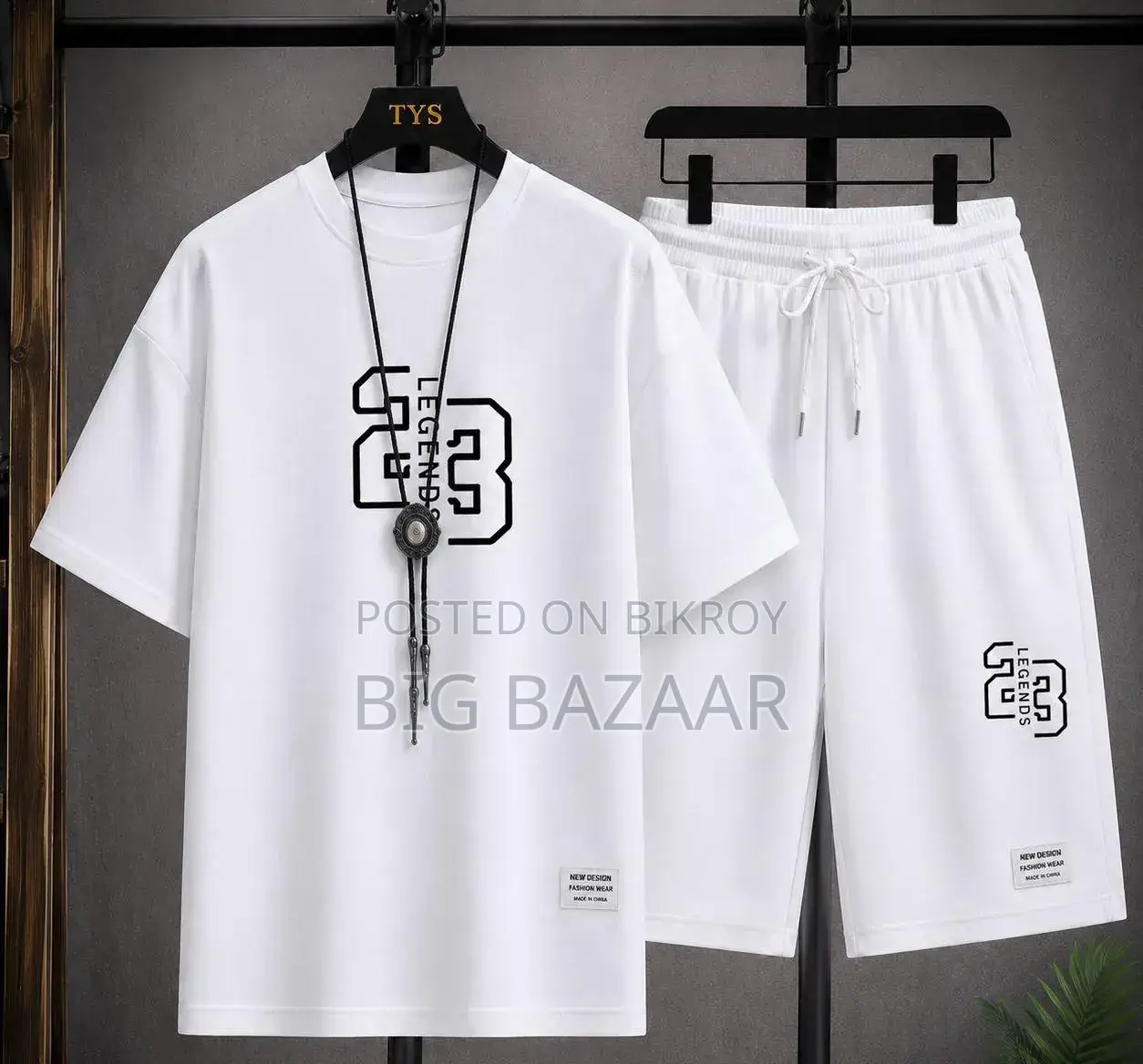White Premium T-Shirt and Shorts Co-ord Set