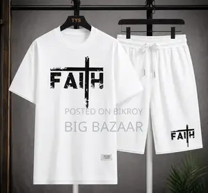 White Premium T-Shirt and Shorts Co-ord Set