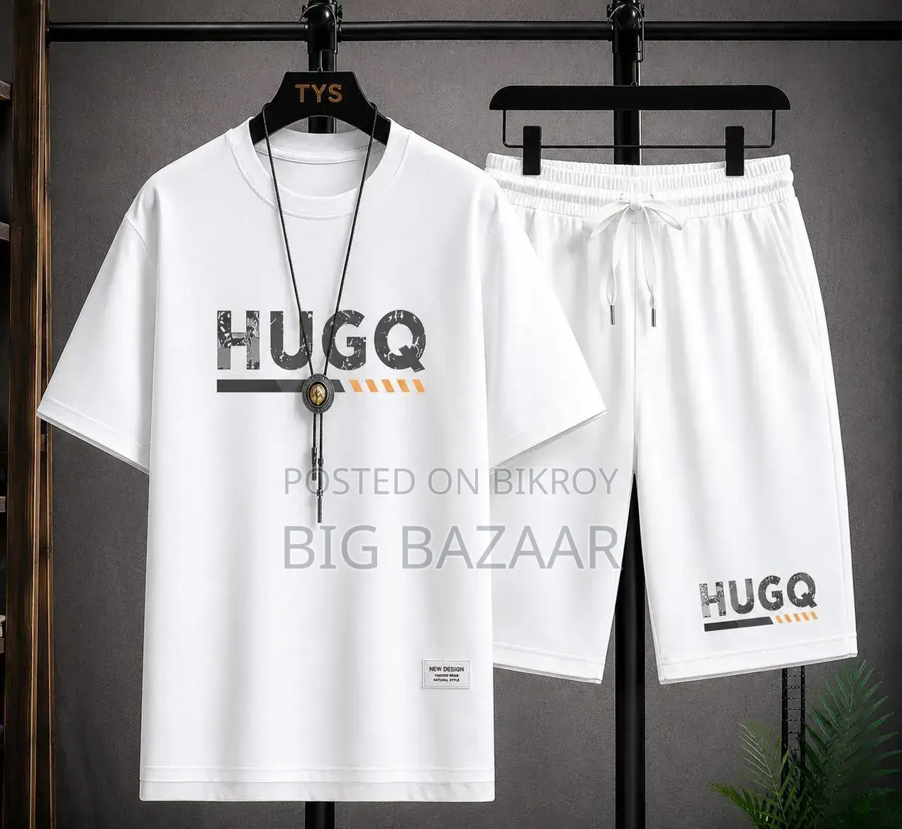White Premium T-Shirt and Shorts Co-ord Set