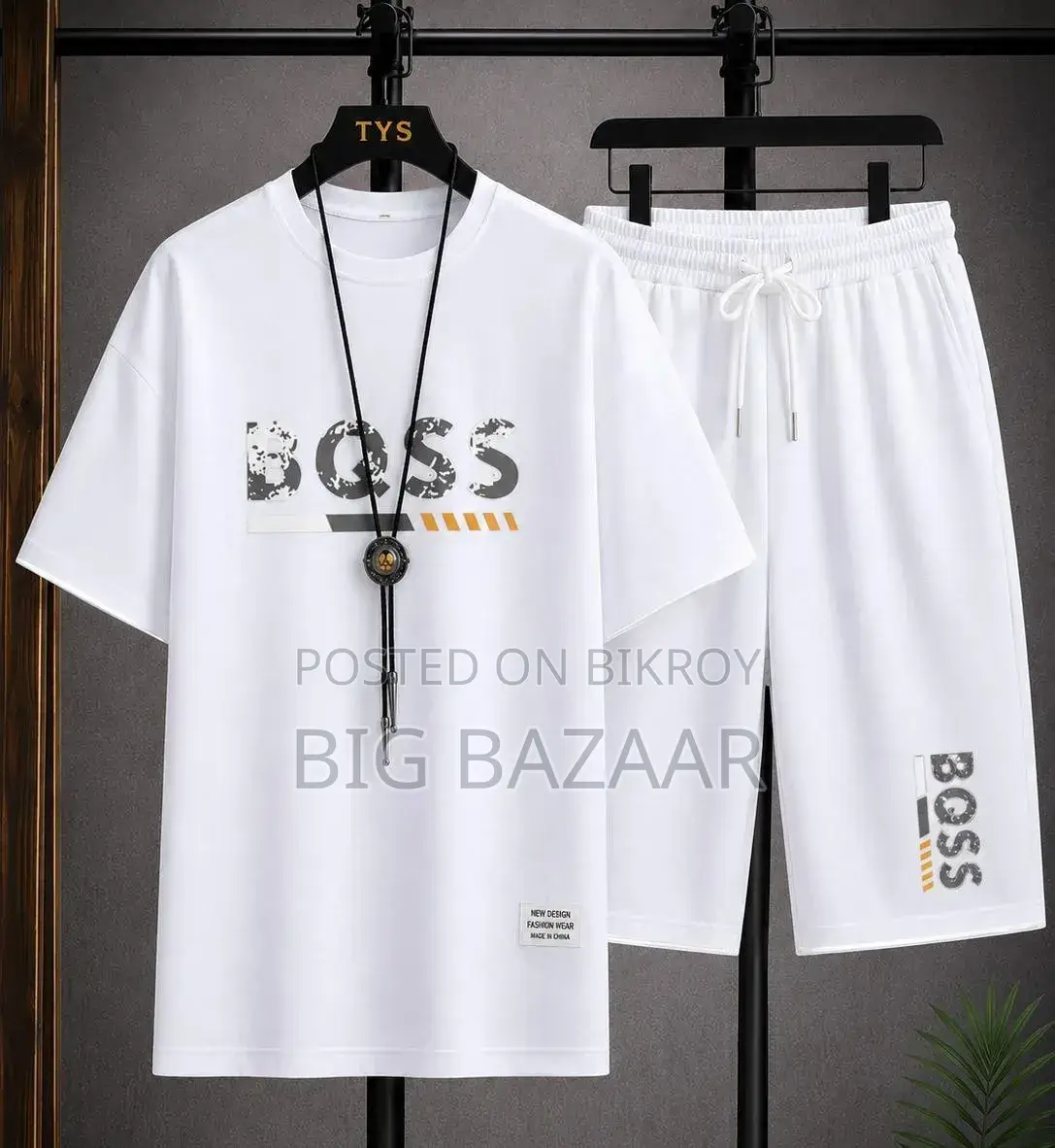 White Premium T-Shirt and Shorts Co-ord Set