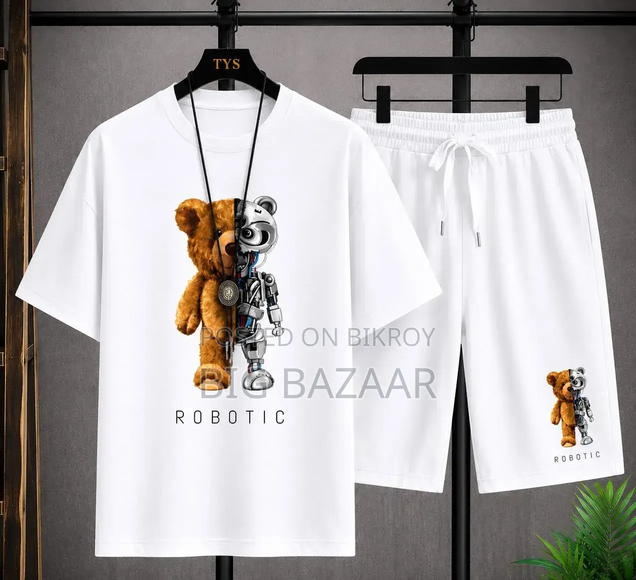 White Premium T-Shirt and Shorts Co-ord Set