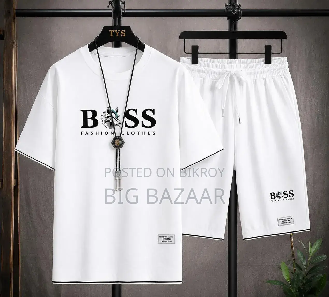 White Premium T-Shirt and Shorts Co-ord Set